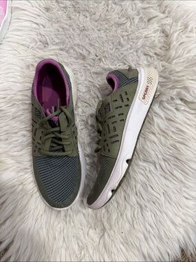 Sperry Women's‎ 5.5 Seas Sport Water
Resistant Tennis Shoes Olive Green/Purple